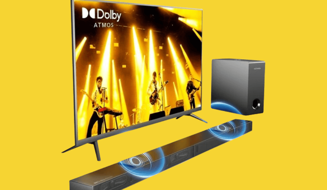 Save $120.00 on ULTIMEA 3.1.2ch Dolby Atmos Sound Bar for TV- 390W Peak Power Soundbar @ Walmart