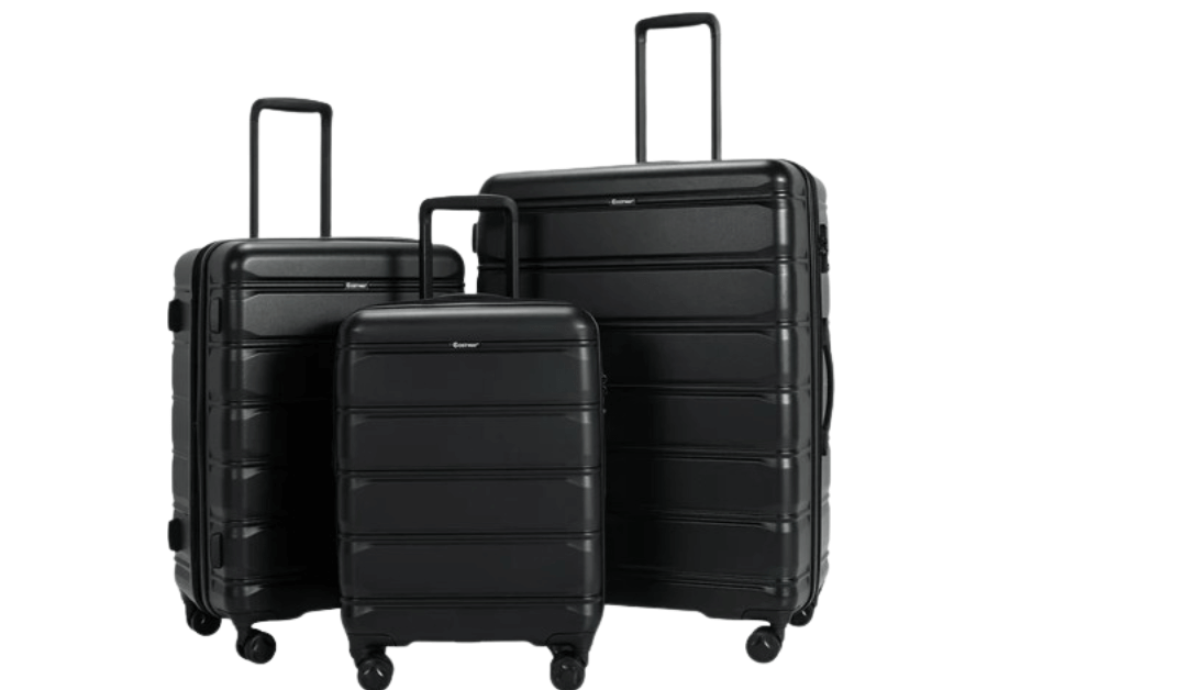 Save $129.01 on Costway 3 Piece Hardshell Luggage Set Ex pandable Suitcase @ Walmart