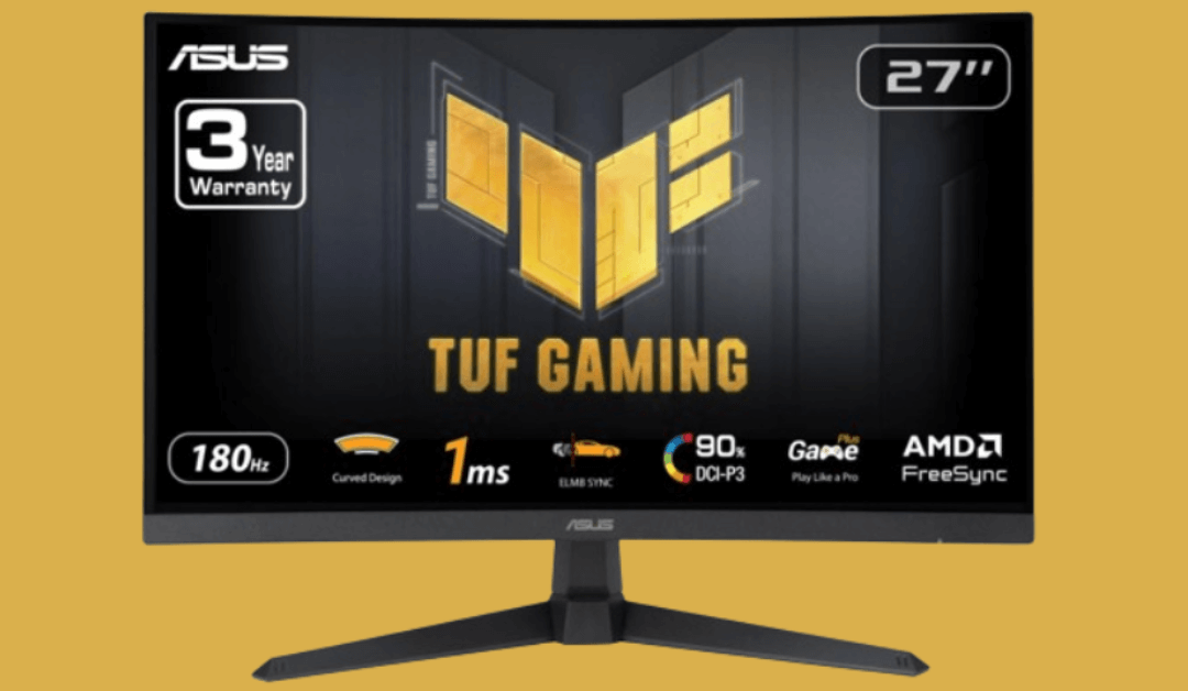 ASUS TUF Gaming 27” 1080P Curved Monitor (VG27VQ3B) – Full HD, 180Hz, HDMI, Display Port